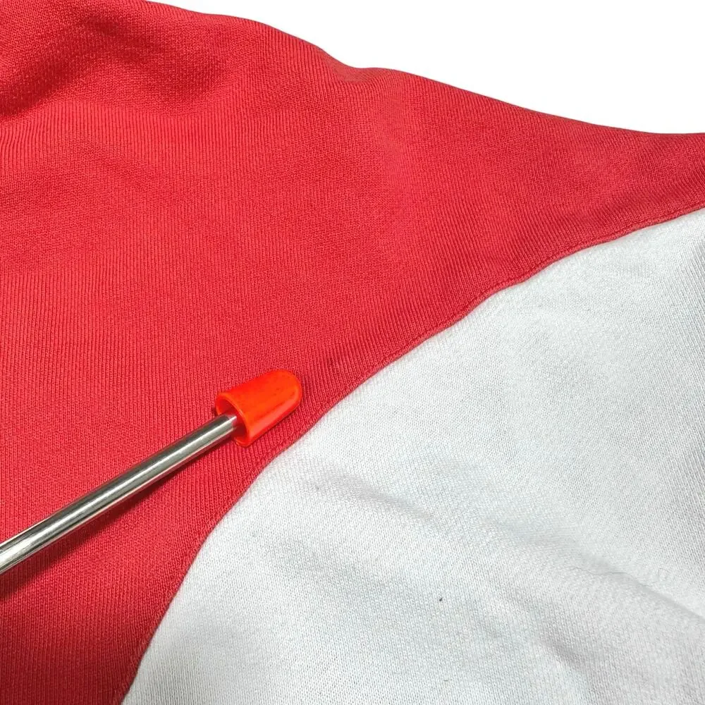 adidas | Women | Red White Big Trefoil Cropped Sporty Hooded Sweatshirt | Small - Picture 12 of 15